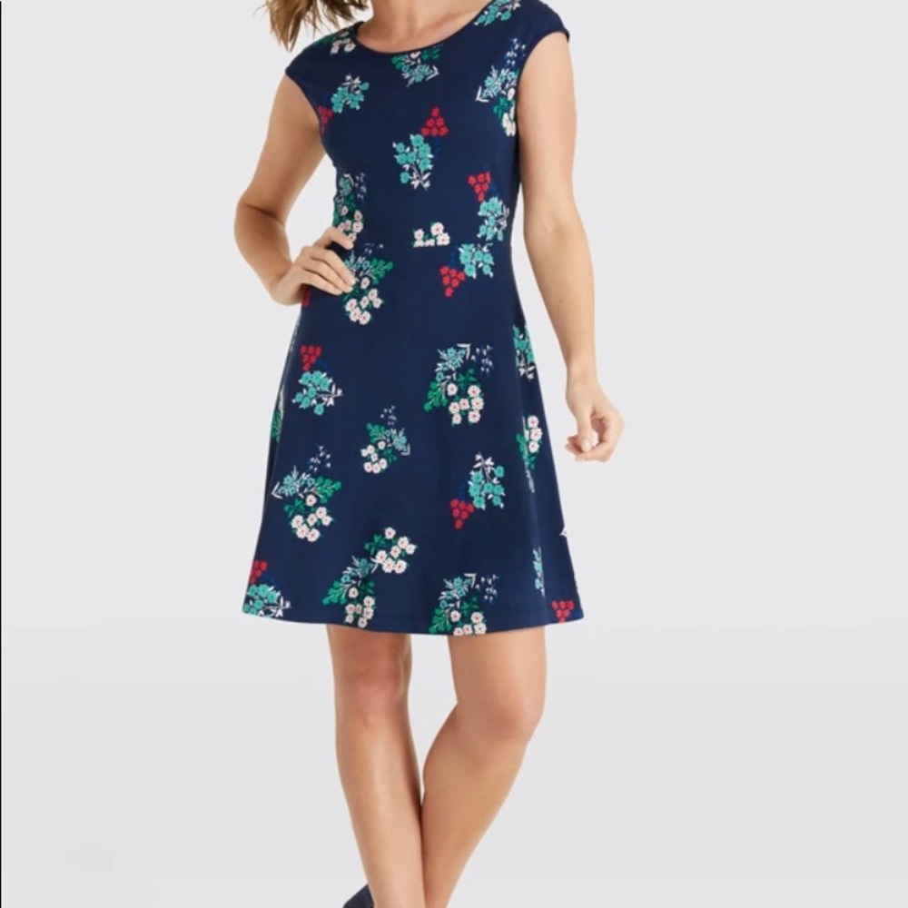 Draper James Floral Cap Sleeve Ponte Dress
